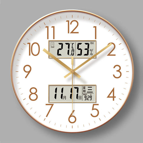 2025 New 10/12/14 - inch Electronic Calendar Wall Clock. Monitors temp & humidity. Dual - display. Mute. Quartz movement. - V.I.P Digital Presence
