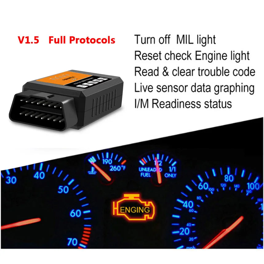 Universal OBD2 WIFI ELM327 V 1.5 Scanner for iPhone IOS Auto OBDII Scan Tool OBD 2 ODB II ELM 327 V1.5 WI-FI ODB2 - V.I.P Digital Presence