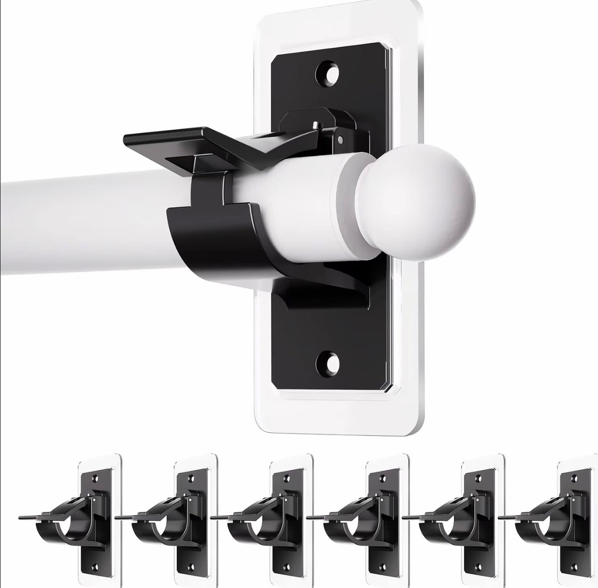 CrystalFix Curtain Rod Hooks Set