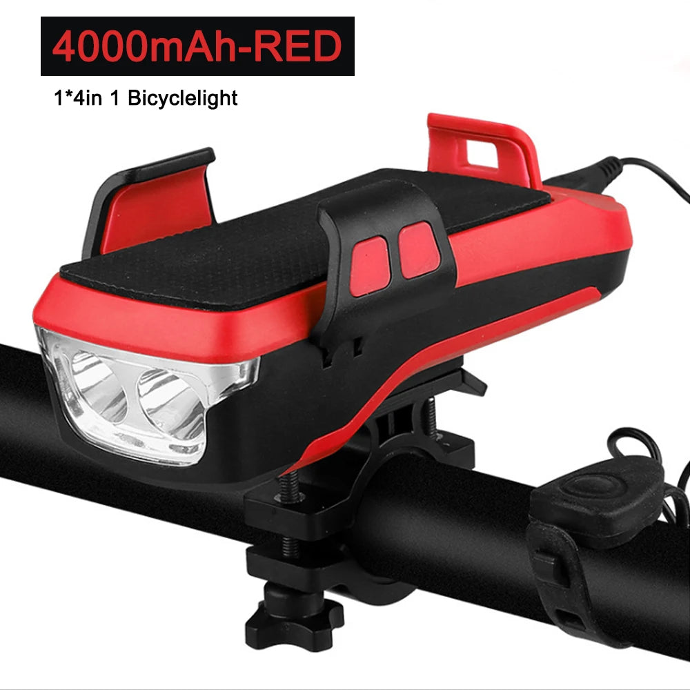 5 IN 1 Multifunction Bicycle Light USB Solar Charging Horn Phone Holder Power Bank Front Lamp For Bicycle Led Lamp Accessories - V.I.P Digital Presence