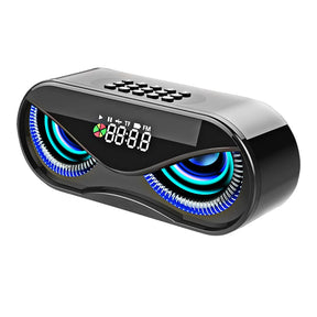 M6 Cool Owl Design Bluetooth Speaker LED Flash Wireless Loudspeaker FM Radio Alarm Clock TF Card Support Select Songs By Number - V.I.P Digital Presence