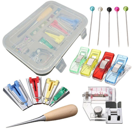 16pcs Household Electric Sewing Bias Tape Machine Kit Fabric Bias Binding Tape Suits DIY Sewing Tools - V.I.P Digital Presence