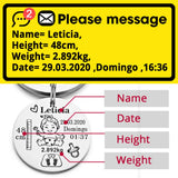 Lovely Personalized Baby Boys Girls Keychain  Name Birth Weight Height For Newborn Commemorate New Mom Dad Gift Keyring P026_C - V.I.P Digital Presence