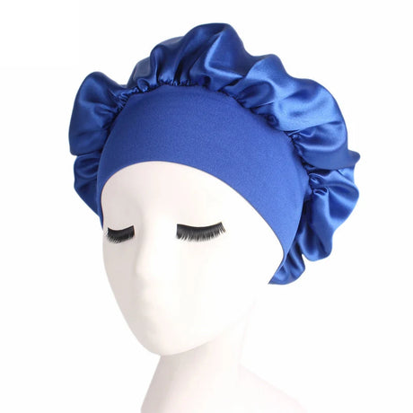 1pc Adjust Solid Satin Bonnet Hair Styling Cap Long Hair Care Women Night Sleep Hat Silk Head Wrap Shower Cap Hair Styling Tools - V.I.P Digital Presence