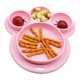 Plato de silicona de grado alimenticio para niños, plato para el hogar, plato para bebés, vajilla con forma de pata de oso, cuencos de dibujos animados para entrenamiento de niños, ventosa para niños pequeños