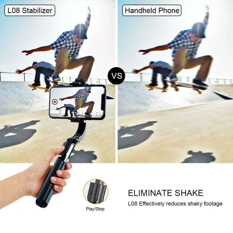 Phone Stabilizer Video Record Universal Handheld Gimbal Smartphone Stabilizers Wireless Bluetooth Selfie Stick Vlog Live Stream