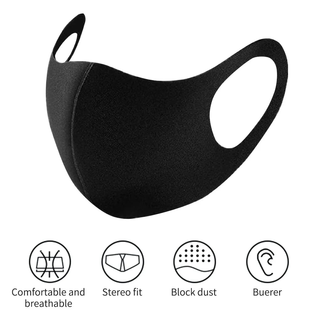 1PC Mouth Mask PM2.5 Anti Haze Black Dust Mask Nose Filter Windproof Muffle Bacteria Fabric Cloth Respirator Face Care - V.I.P Digital Presence