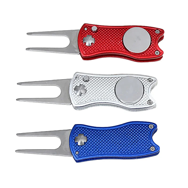 Herramienta plegable para sacar divots de golf con herramienta para pelotas de golf, limpiador de surcos, material de entrenamiento de golf, accesorios de golf, tenedor para putting green.