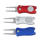 Herramienta plegable para sacar divots de golf con herramienta para pelotas de golf, limpiador de surcos, material de entrenamiento de golf, accesorios de golf, tenedor para putting green.