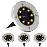 4Pcs Solar Power Disk Light 8LED Ground Lamp Light Spot Lamp for Outdoor Path Way Yard Garden Decking Lawn Waterproof - V.I.P Digital Presence
