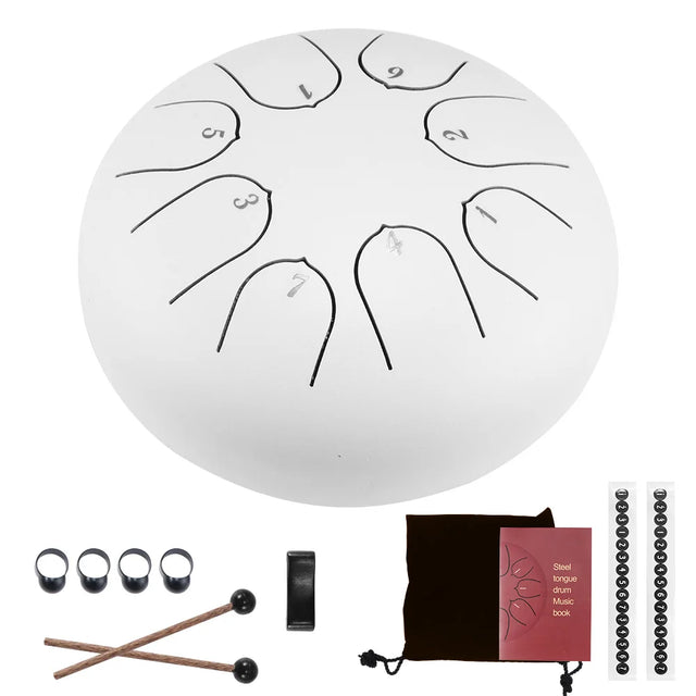 Tongue Drum 6 Inch Steel Tongue Drum Set 8 Tune Hand Pan Drum Pad Tank Sticks Carrying Bag Percussion Instruments Accessories - V.I.P Digital Presence