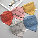 Juego de 5 baberos triangulares de algodón doble para bebé, bandana, bata de alimentación, paño para eructar, toalla para saliva. 