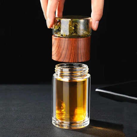 Portable Double Wall Glass Tea Mug Coffee Travel Cup Infuser Drink Bottle Tumbler Drinkware Eco-Friendly - V.I.P Digital Presence