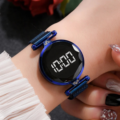Luxury Digital Magnet Watches For Women Rose Gold Stainless Steel Dress LED Quartz Watch Female Clock Relogio Feminino Drop Ship - V.I.P Digital Presence