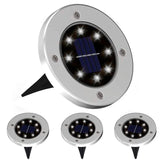 4Pcs Solar Power Disk Light 8LED Ground Lamp Light Spot Lamp for Outdoor Path Way Yard Garden Decking Lawn Waterproof - V.I.P Digital Presence