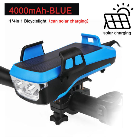 5 IN 1 Multifunction Bicycle Light USB Solar Charging Horn Phone Holder Power Bank Front Lamp For Bicycle Led Lamp Accessories - V.I.P Digital Presence
