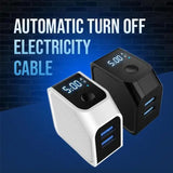 LED Display Intelligent Fast Charging Head Power Adapter Automatic Power-Off Dual USB Cell Phone Charger Quick fast charging - V.I.P Digital Presence