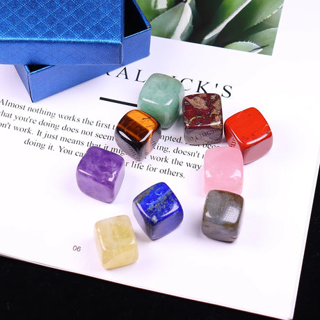 9 Pcs/Set Natural Quartz Fossiles Block Gravel Crystals Agates Education Specimen Aura Stone Aquarium Decoration Gift Box - V.I.P Digital Presence