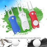 Herramienta plegable para sacar divots de golf con herramienta para pelotas de golf, limpiador de surcos, material de entrenamiento de golf, accesorios de golf, tenedor para putting green.