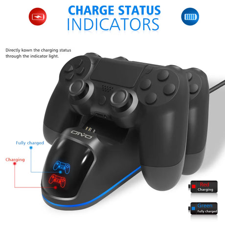 OIVO Fast PS4 Controller Charging Dock Station Dual Charger Stand with Status Display Screen for Play Station 4/PS4 Slim/PS4 Pro - V.I.P Digital Presence