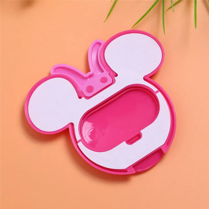 Tapa para toallitas húmedas para bebés, cubierta para toallitas húmedas portátiles para niños, tapa para toallitas húmedas móviles con dibujos animados, tapa de papel húmedo, accesorios útiles