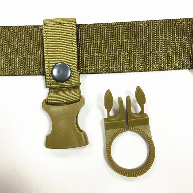 Mosquetón de nailon Molle para botella de agua, cinturón, mochila, gancho para colgar, hebilla para exteriores, herramienta de soporte