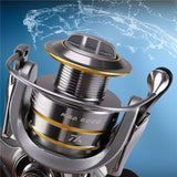 Carrete de pesca de doble bobina 14+1 BB de alta calidad, relación de transmisión 5,5:1, carrete giratorio de alta velocidad para pesca de carpas en agua salada. 