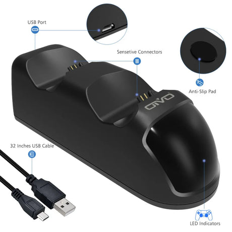 OIVO Fast PS4 Controller Charging Dock Station Dual Charger Stand with Status Display Screen for Play Station 4/PS4 Slim/PS4 Pro - V.I.P Digital Presence