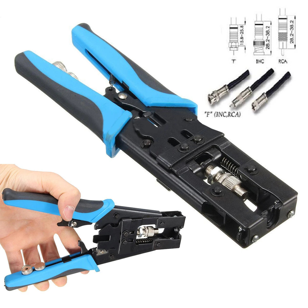 1pcs New Coax Compression Crimper Tool BNC/RCA/F Connector RG59/58/6 Cable Wire - V.I.P Digital Presence