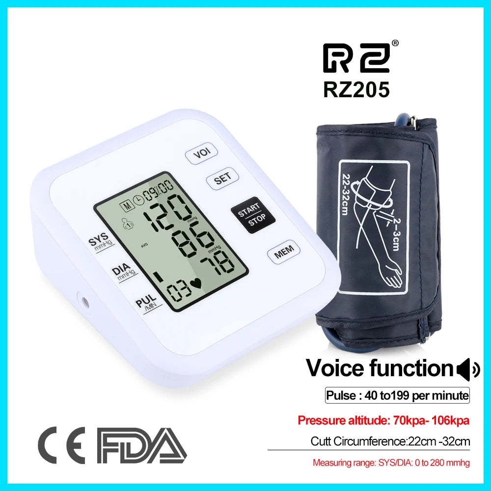 Health Care Arm Blood Pressure Monitor Heart Beat Rate Pulse Meter Tonometer Sphygmomanometers pulsometer - V.I.P Digital Presence