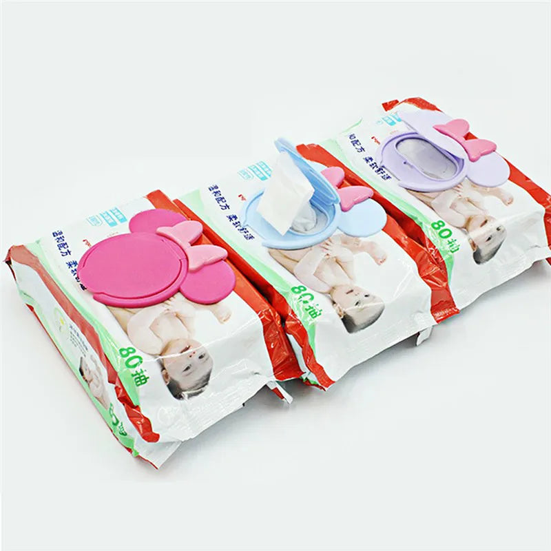 Tapa para toallitas húmedas para bebés, cubierta para toallitas húmedas portátiles para niños, tapa para toallitas húmedas móviles con dibujos animados, tapa de papel húmedo, accesorios útiles