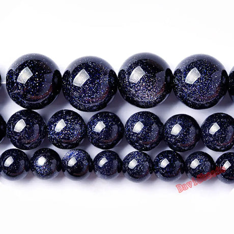 Factory price Natural Blue SandStone Round Loose Beads 16" Strand 4 6 8 10 12 MM Pick Size For Jewelry Making - V.I.P Digital Presence