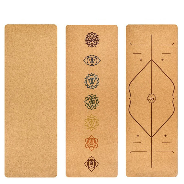 183X68cm Natural Cork TPE Yoga Mat For Fitness 5mm Sports Mats Pilates Exercise Pads Non-slip Yoga mats With Position Body Line - V.I.P Digital Presence