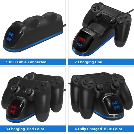 OIVO Fast PS4 Controller Charging Dock Station Dual Charger Stand with Status Display Screen for Play Station 4/PS4 Slim/PS4 Pro - V.I.P Digital Presence
