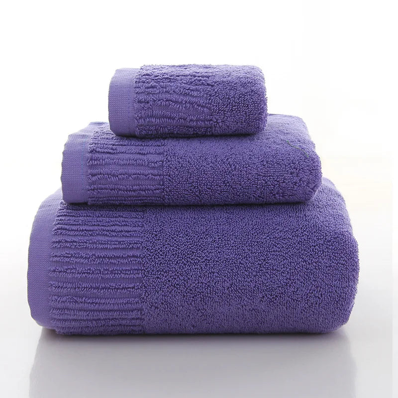 Juego de toallas de baño de algodón grueso, toalla de mano, toalla facial y toallas de baño para adultos, 10 colores, 100% algodón