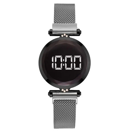 Luxury Digital Magnet Watches For Women Rose Gold Stainless Steel Dress LED Quartz Watch Female Clock Relogio Feminino Drop Ship - V.I.P Digital Presence