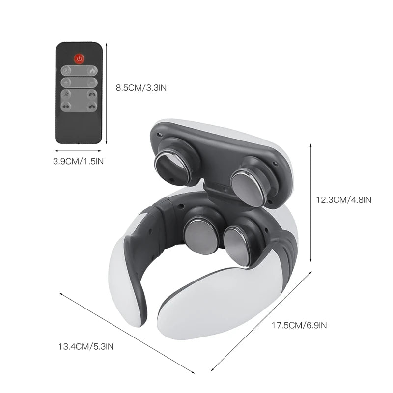 Magnetic Pulse Vibration Neck Massager for Pain Relief Health Care Relaxing Health Deep Tissue Cervical Massage Remote Control - V.I.P Digital Presence