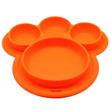 Plato de silicona de grado alimenticio para niños, plato para el hogar, plato para bebés, vajilla con forma de pata de oso, cuencos de dibujos animados para entrenamiento de niños, ventosa para niños pequeños
