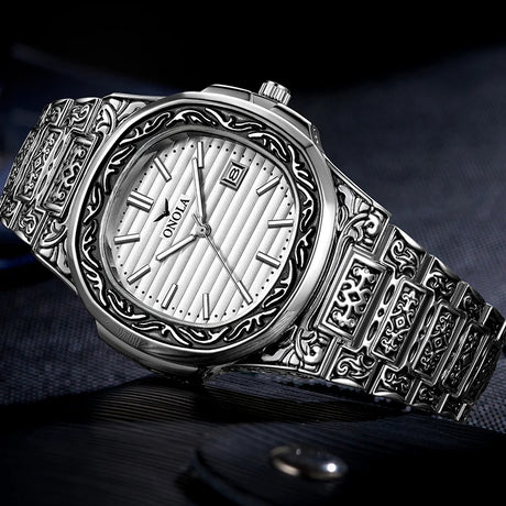 Fashion quartz watch men Brand ONOLA luxury Retro golden stainless steel watch men gold mens watch reloj hombre - V.I.P Digital Presence