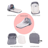 Cama portátil plegable para bebé, cuna de viaje con protección solar, mosquitera, transpirable, suave, cesta de dormir plegable para bebé con juguetes