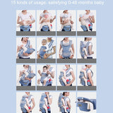 Portabebés ergonómico de 0 a 48 meses, 3 en 1, con asiento frontal, tipo canguro