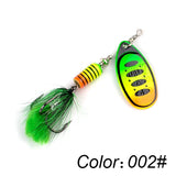 FTK - 1 cebo giratorio de 7,5 g, 12 g y 17,5 g, señuelos de pesca de lubina con cuchara dura, de metal, con anzuelos triples de pluma para lucios.
