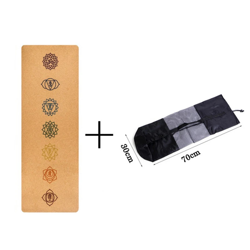 183X68cm Natural Cork TPE Yoga Mat For Fitness 5mm Sports Mats Pilates Exercise Pads Non-slip Yoga mats With Position Body Line - V.I.P Digital Presence