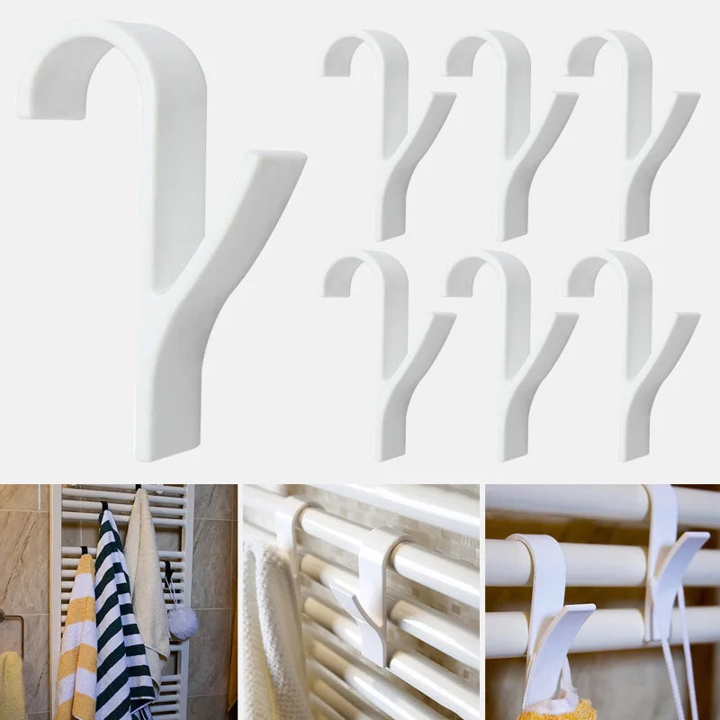 High Quality Hanger For Heated Towel Radiator Rail Clothes Hanger Bath Hook Holder Percha Plegable Scarf Hanger white 6pcs - V.I.P Digital Presence