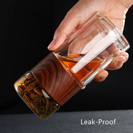 Portable Double Wall Glass Tea Mug Coffee Travel Cup Infuser Drink Bottle Tumbler Drinkware Eco-Friendly - V.I.P Digital Presence