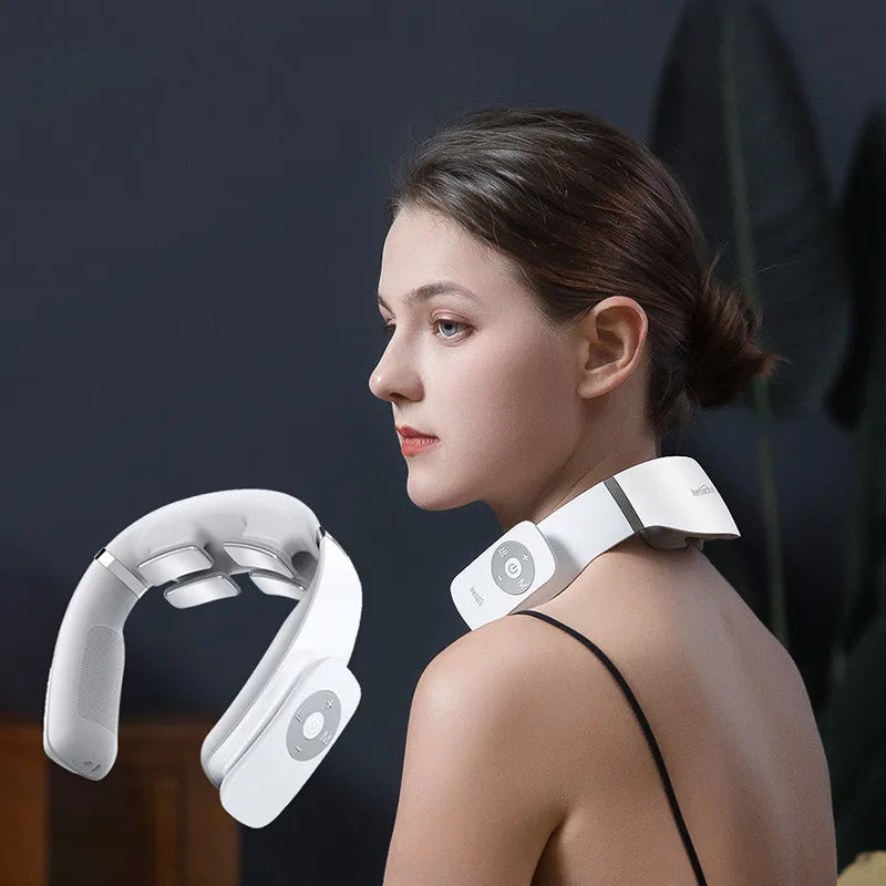 Youpin Jeeback G3 Electric Wireless Neck Massager TENS Pulse Relieve Neck Pain 4 Head Vibrator Heating Cervical Massage Tools - V.I.P Digital Presence