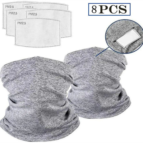Scarf Bandanas Neck Gaiter with Safety Carbon Filters Multi-purpose Face Cover For Men women Sports/Outdoors - V.I.P Digital Presence