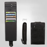 Hot sale Women Men RFID Card Holders Stack Up Pull Out Mini Cascading Wallet ID Cash Cardholder Crazy Horse PU Leather Purses - V.I.P Digital Presence