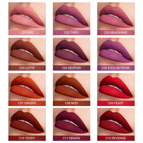 IMAGIC Waterproof Lip Gloss Matte Liquid Lipstick Matte Lipstick Lipkit Cosmetics Makeup Nude 12color - V.I.P Digital Presence