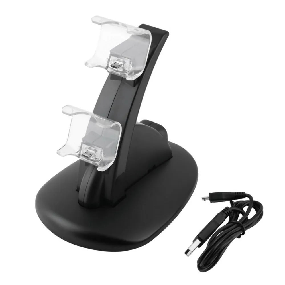 Dua USB Charging Socket Kit Charger Dock Stand Cradle For PS4 Console Controller Play Station Game Pad with USB Cable - V.I.P Digital Presence